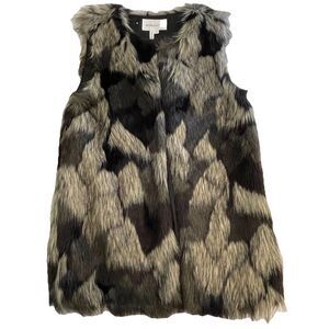 BCBG Faux Fur Women’s Vest Multicolor Old Money- M